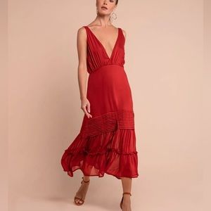 AURA THE LABEL - Lauren Midi Dress - Red - Small